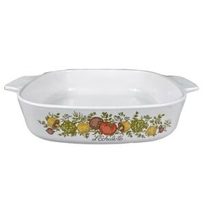 Vtg Corning Ware Casserole Dish L'Echalote A-8-B Spice of Life 8 X 8